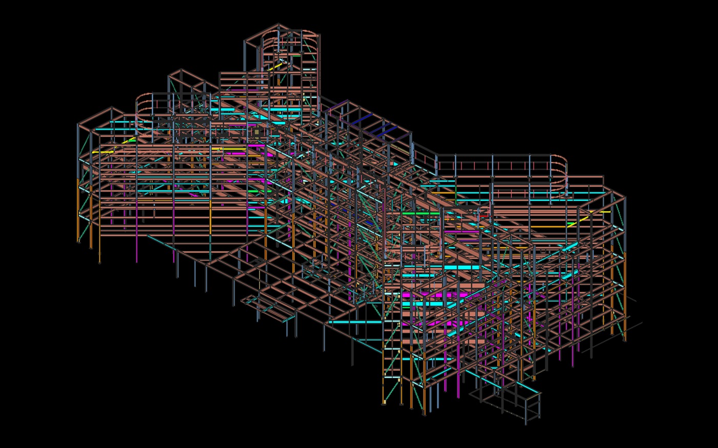 An SDS/2 three-dimensional structural steel model produced in-house by Casadei Steel